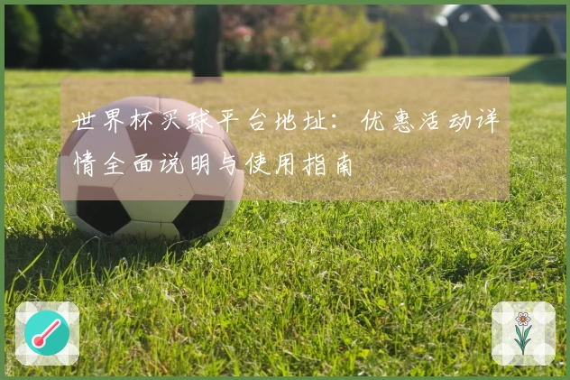 世界杯买球平台地址：优惠活动详情全面说明与使用指南